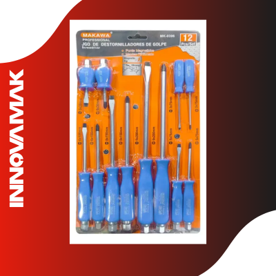 JUEGO DESATORNILLADOR GOLPE 12 PCS MAKAWA