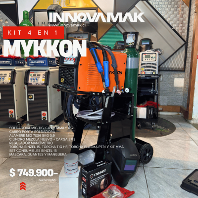 KIT MYKKON 4 EN 1 MIG, TIG, MMA, CUT (PLASMA)